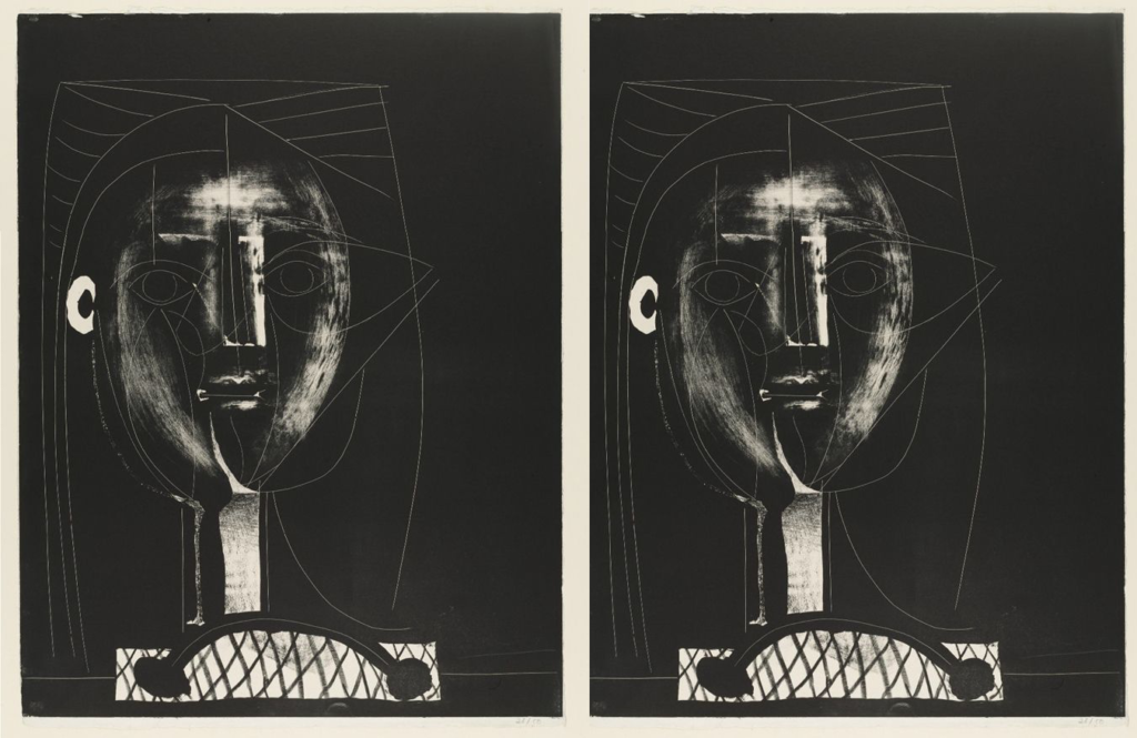 Pablo Picasso, "Black Figure" (doubled)