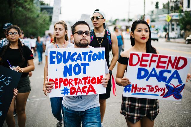 DACA protest (photo by Molly Allen; mage source: http://www.tribunodelpueblo.org/2018/02/los-dreamers-protestan-contra-el-sistema-que-crea-criminales/) recent DACA protest (photo by Molly Allen; image source: Tribuno Del Pueblo)