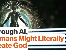 "Through AI, Human Might Literally Create God" (image source: video by Big Think (IBM))