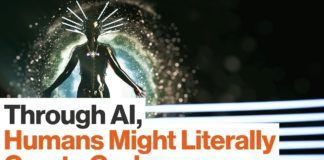 "Through AI, Human Might Literally Create God" (image source: video by Big Think (IBM))