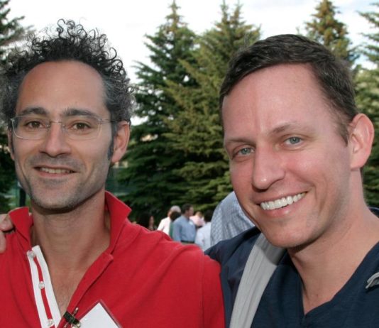 Alex Karp and Peter Thiel at the Sun Valley conference in 2009