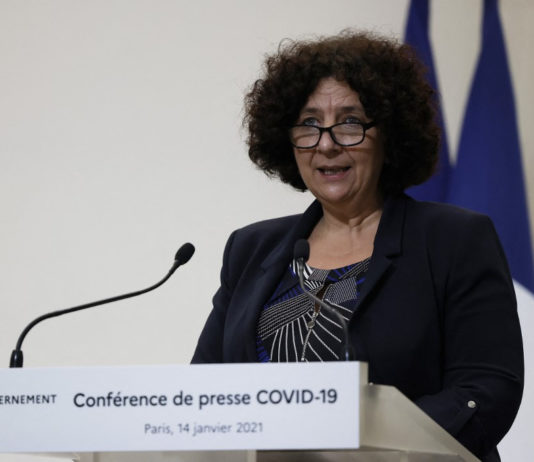 French Higher Education, Research and Innovation Minister Frederique Vidal speaks during a press conference in Paris on January 14, 2021, on the current French government strategy for the ongoing coronavirus (Covid-19) epidemic. (Agence France Presse/Thomas COEX / POOL)