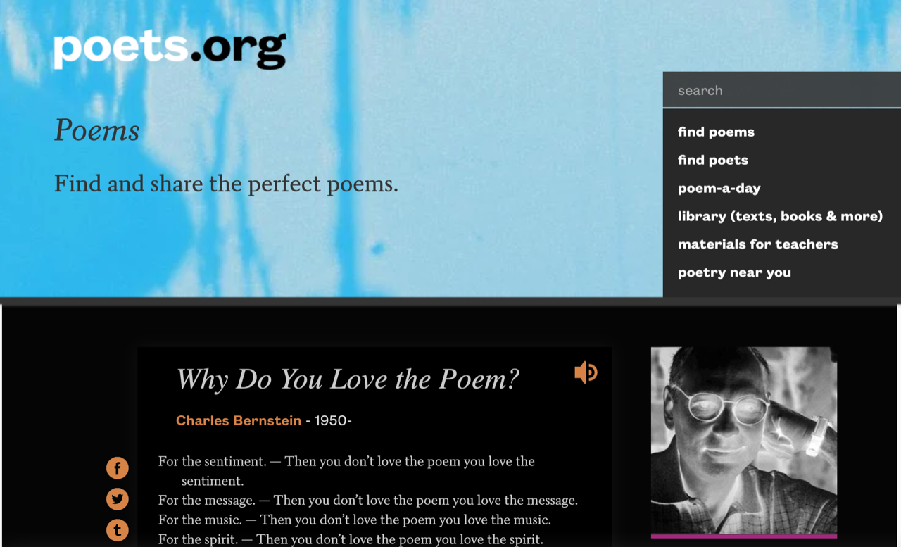 Charles Bernstein — Poem-A-Day, Poem-A-Day, Jiggety Zam: The Academy of American Poets Keeps Poetry Safe from Poetry